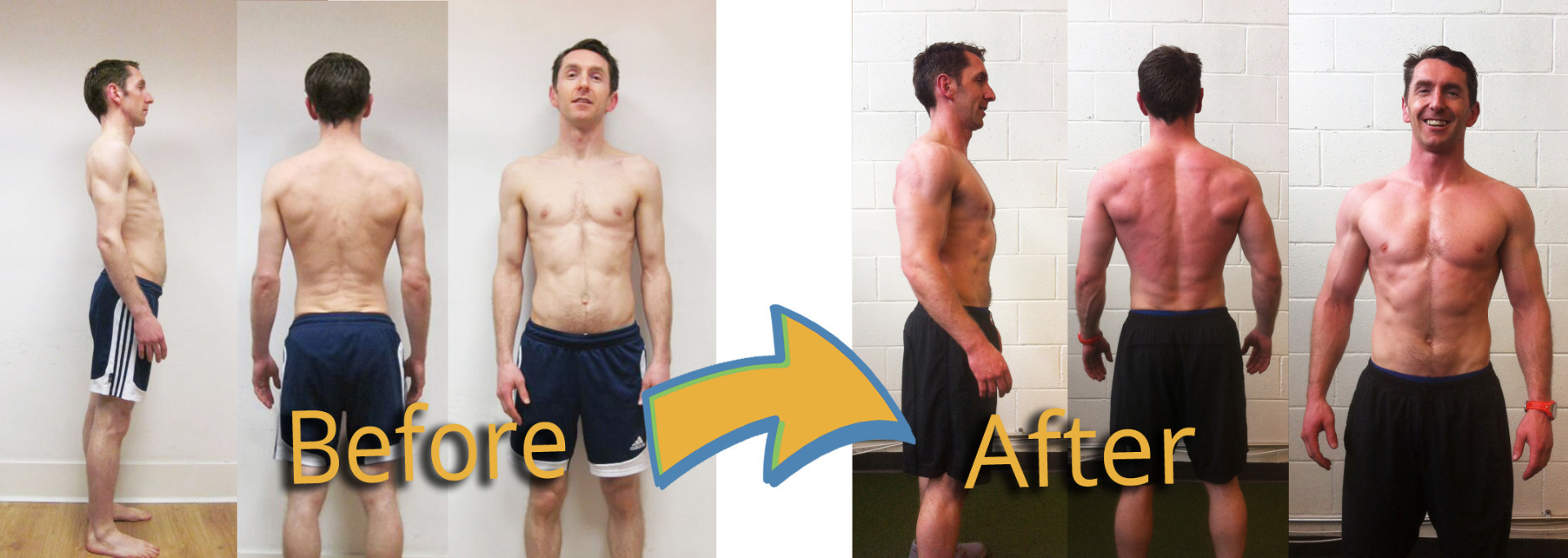 Strength and conditioning training - Before and after images of Leo Ryan